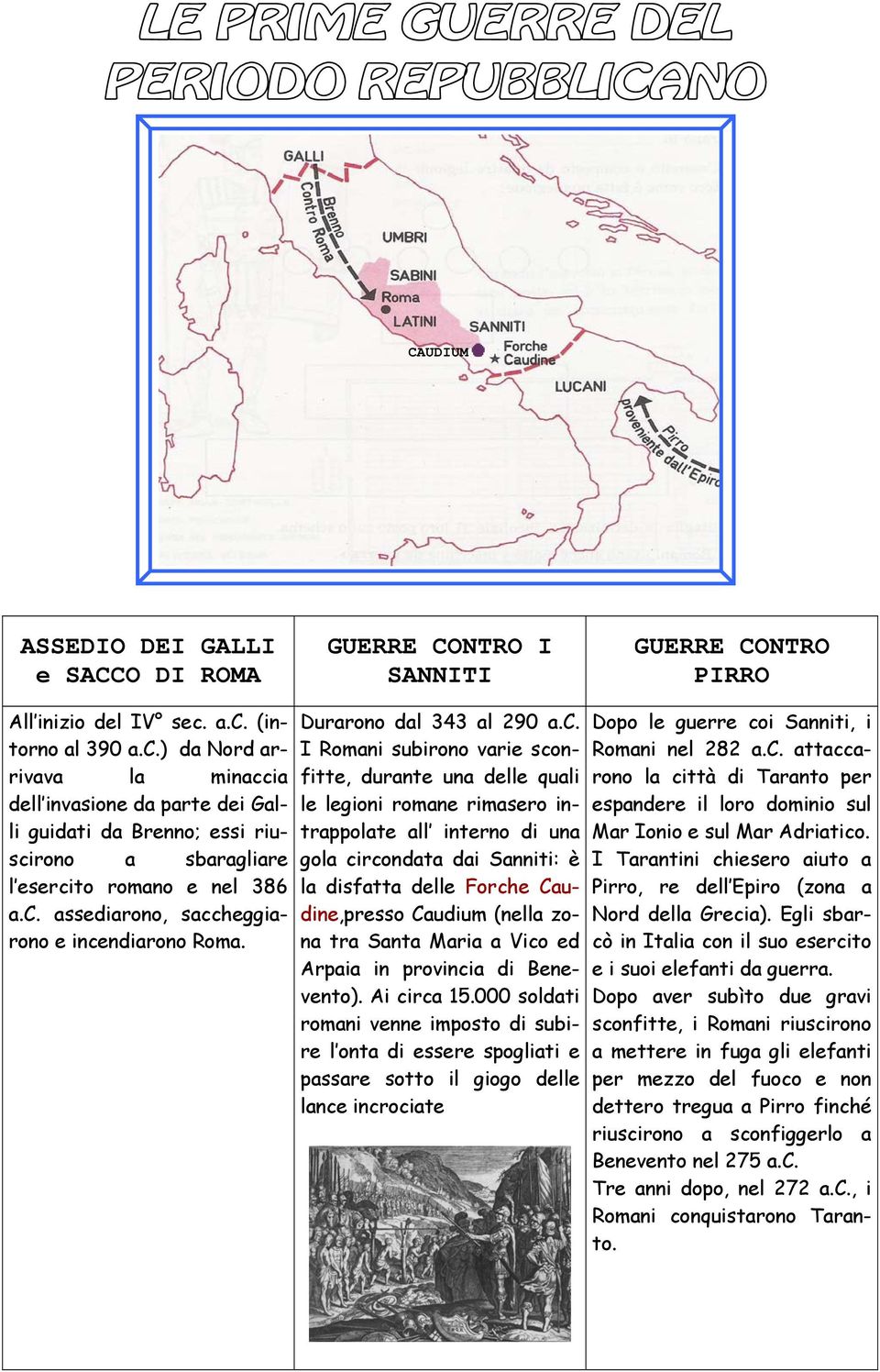 Durarono dal 343 al 290 a.c.