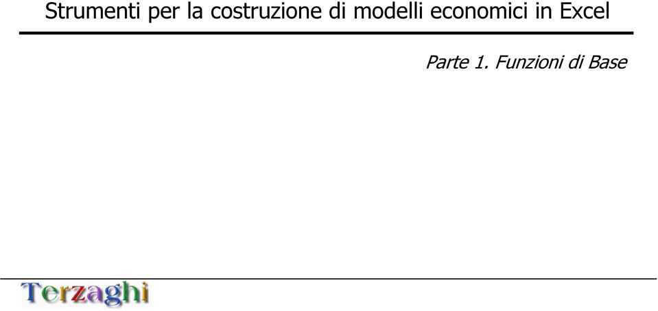 modelli economici in