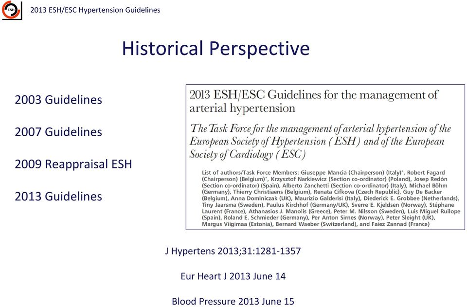 Reappraisal ESH 2013 Guidelines J Hypertens