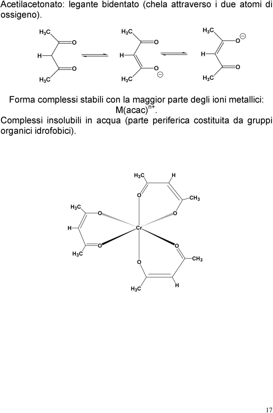 Forma complessi stabili con la maggior parte degli ioni