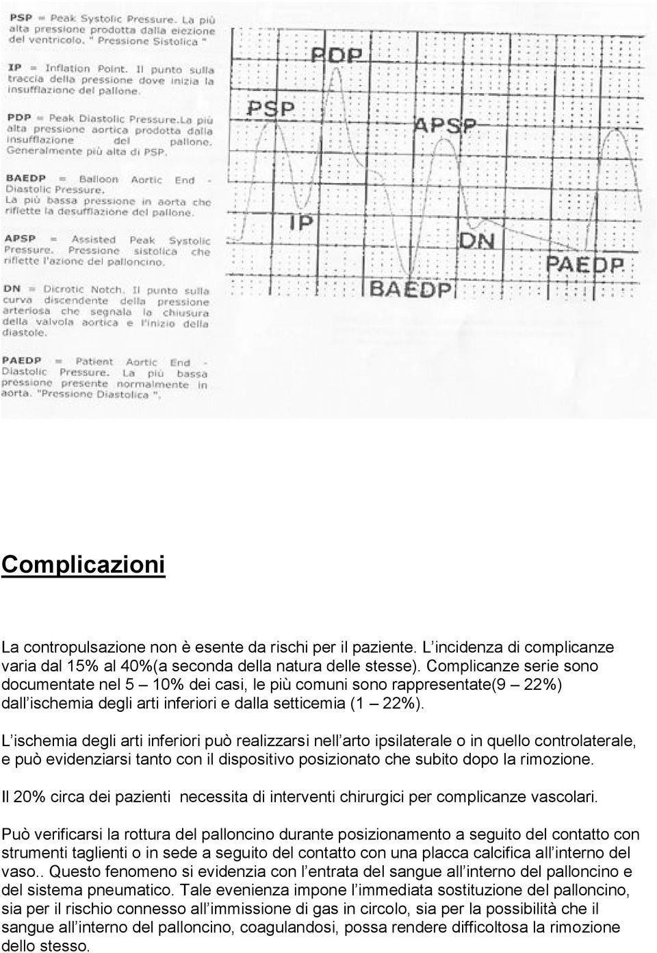 L ischemia degli arti inferiori può realizzarsi nell arto ipsilaterale o in quello controlaterale, e può evidenziarsi tanto con il dispositivo posizionato che subito dopo la rimozione.