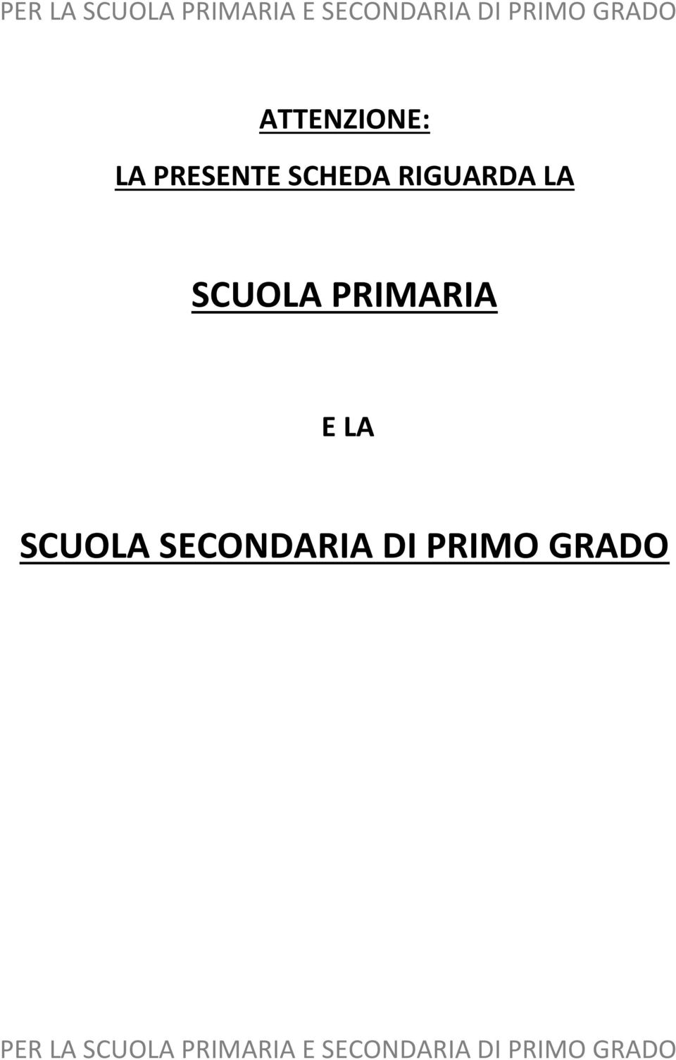 SCUOLA PRIMARIA E LA