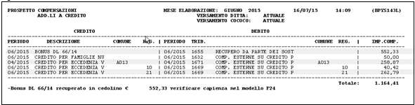 Per quanto concerne la gestione dei crediti in F24 e la gestione delle priorità si rimanda alla sopracitata circolare del 04/2015