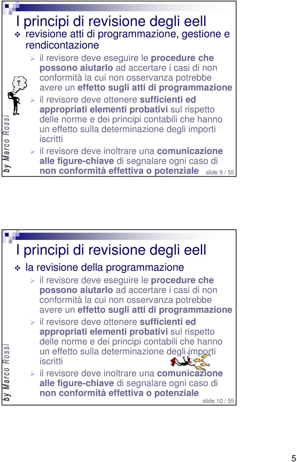 determinazione degli importi iscritti il revisore deve inoltrare una comunicazione alle figure-chiave di segnalare ogni caso di non conformità effettiva o potenziale slide 9 / 55 la revisione della