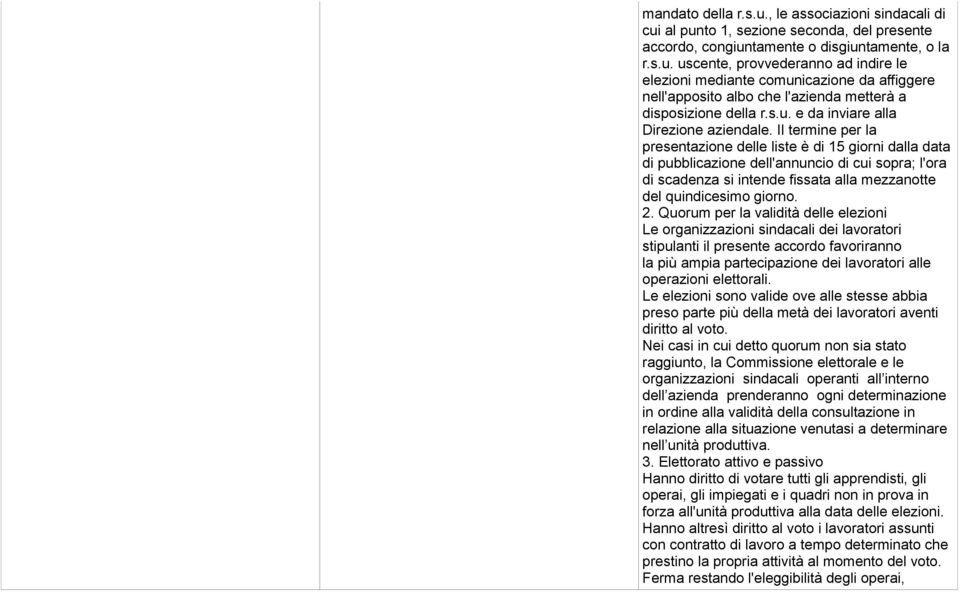 Il termine per la presentazione delle liste è di 15 giorni dalla data di pubblicazione dell'annuncio di cui sopra; l'ora di scadenza si intende fissata alla mezzanotte del quindicesimo giorno. 2.