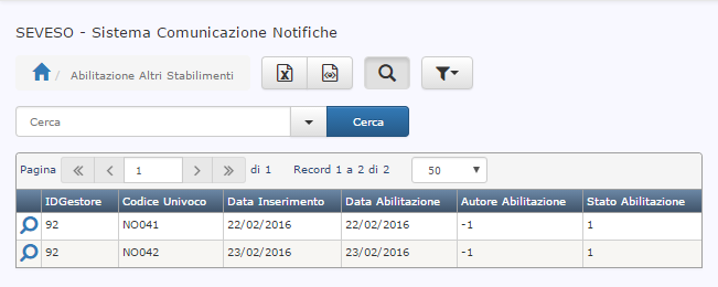 Nel menù GESTORE Associazione Gestore Stabilimento è possibile visualizzare gli stabilimenti per cui si è abilitati all inserimento delle notifiche: A questo punto il gestore può inserire la notifica