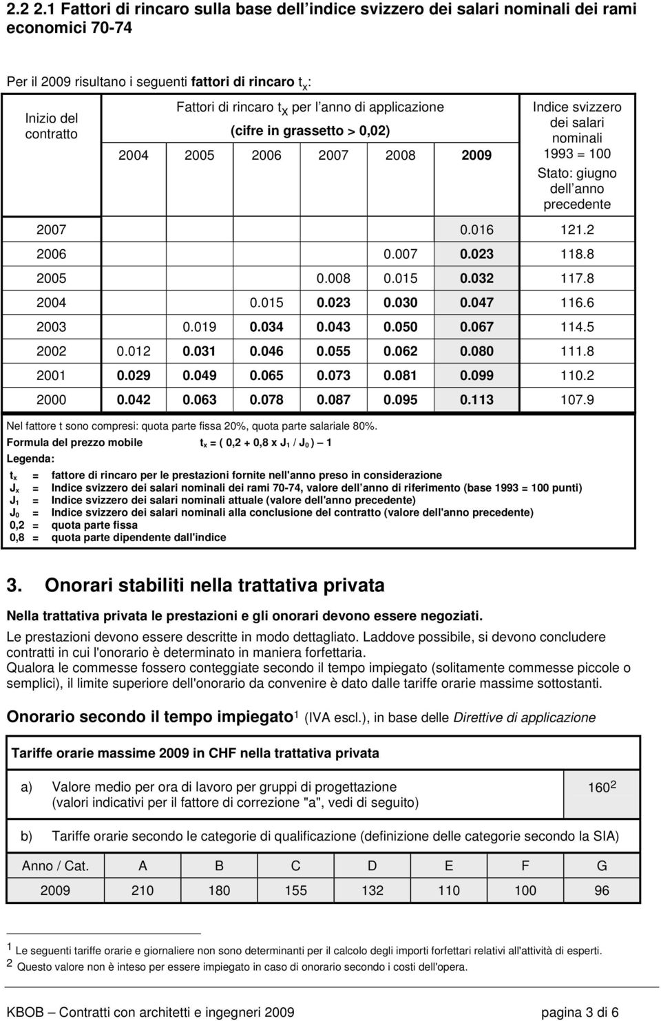 per l anno di applicazione (cifre in grassetto > 0,02) 2004 2005 2006 2007 2008 2009 Indice svizzero dei salari nominali 1993 = 100 Stato: giugno dell anno precedente 2007 0.016 121.2 2006 0.007 0.023 118.