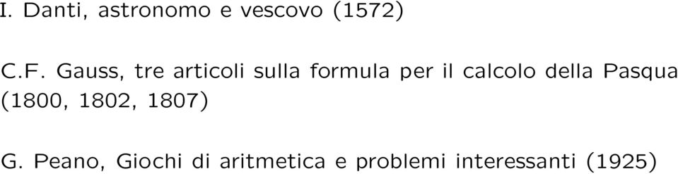 calcolo della Pasqua (1800, 1802, 1807) G.