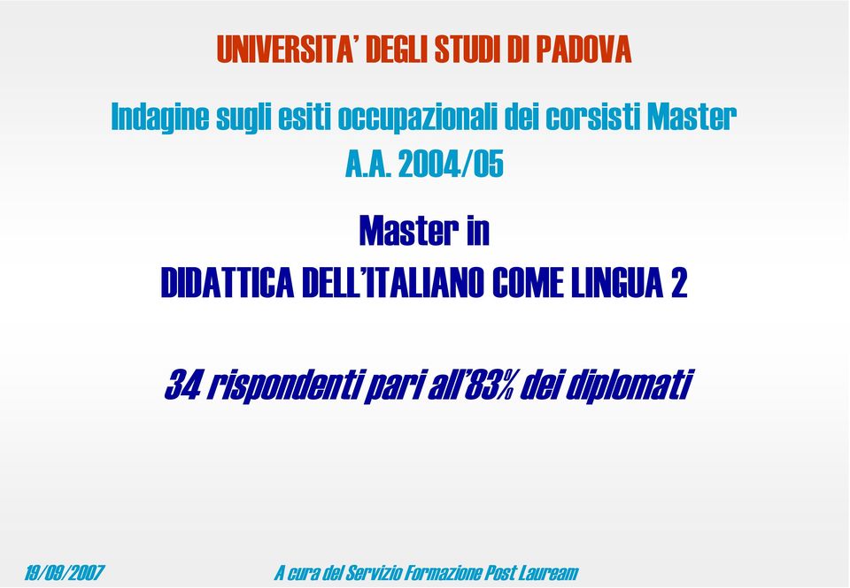 A. 2004/05 Master in DIDATTICA DELL ITALIANO