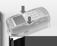 132 Telefono L'adattatore deve agganciarsi in maniera udibile. Per lo smontaggio, premere contemporaneamente i pulsanti di sblocco su entrambi i lati della piastra di base.