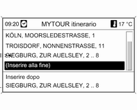 Navigazione 93 Aggiunta di destinazioni intermedie all'itinerario Seleziona da cartina POI Selezionare un'opzione per l'inserimento della destinazione e poi selezionare/inserire la destinazione