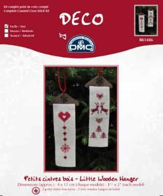 Collezione Natale Tradizionale 2 pezzi BK1486 Kit punto croce: Decorazioni con appendini piccoli in legno Contenuto: 2 appendini
