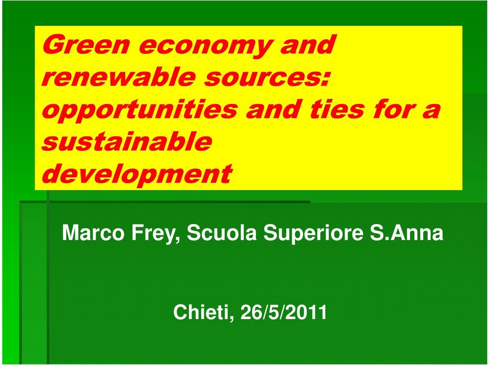 a sustainable development Marco