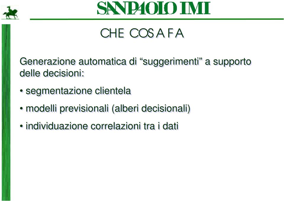 segmentazione clientela modelli previsionali