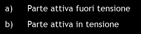 5. PROTEZIONE DA EVENTUALI PARTI ATTIVE ADIACENTI Se in prossimità di un posto di lavoro fuori tensione, vi sono parti di un impianto elettrico che non possono essere messe