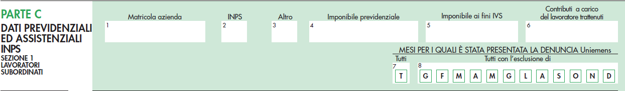 più posizioni assicurative, i dati previdenziali e assistenziali devono essere indicati separatamente con riferimento a ognuna di esse compilando più righi se disponibili ovvero compilando più
