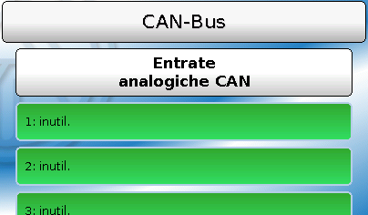 CAN-Bus Entrate analogiche CAN È possibile programmare fino a 64 entrate analogiche CAN.
