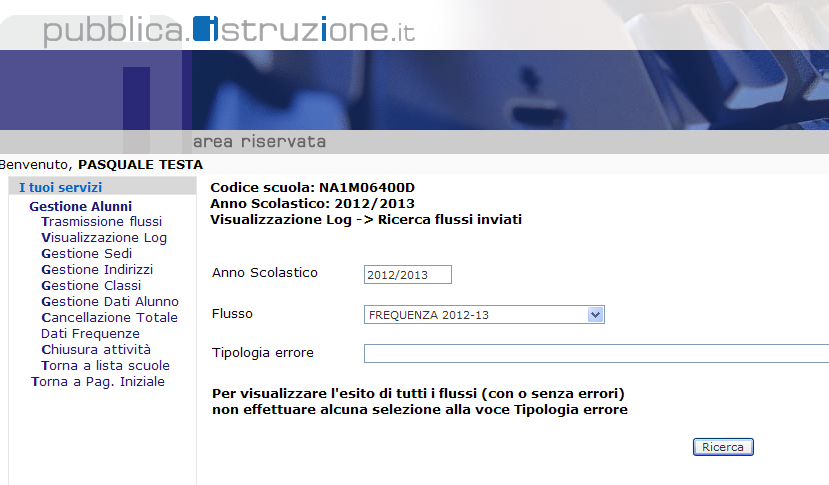 SIDI Verifica dei dati trasmessi [1/2] 23 Per effettuare una verifica, cliccare sulla Voce Visualizzazione LOG Selezionare il Flusso