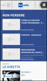 RADIO RAI Mobile Il Prodotto Una sola applicazione per accedere alle 8 emittenti radiofoniche Rai. Contenuti disponibili: 1.
