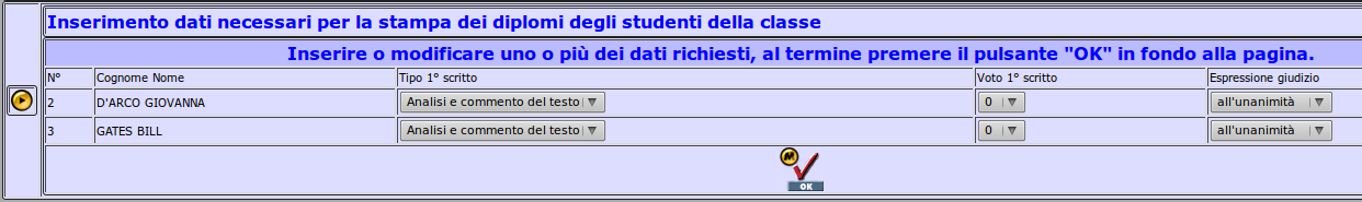 Gestione Dati e Calendario Questa schermata è suddivisa in due sezioni, ovvero 'Imposta dati prove studenti' e 'Imposta calendari esami orali'.