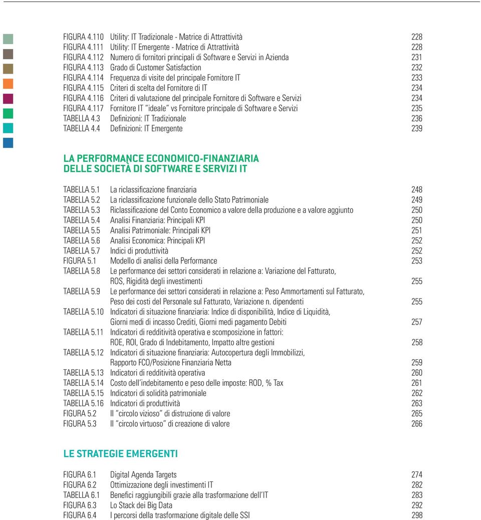 115 Criteri di scelta del Fornitore di IT 234 FIGURA 4.116 Criteri di valutazione del principale Fornitore di Software e Servizi 234 FIGURA 4.