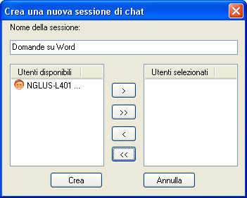 40 Utilizzo di Vision nel gruppo Per avviare una sessione di chat 1. Sulla barra degli strumenti Vision, fai clic sul pulsante Chat. 2. Nel menu Chat fai clic su Nuova sessione. 3.