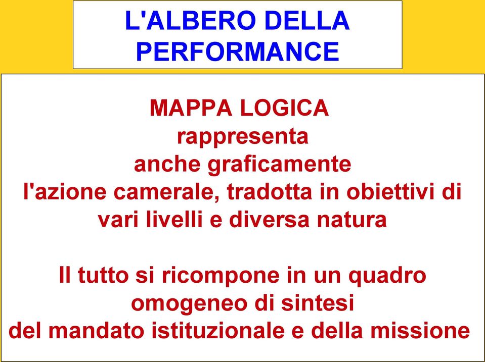 vari livelli e diversa natura Il tutto si ricompone in un