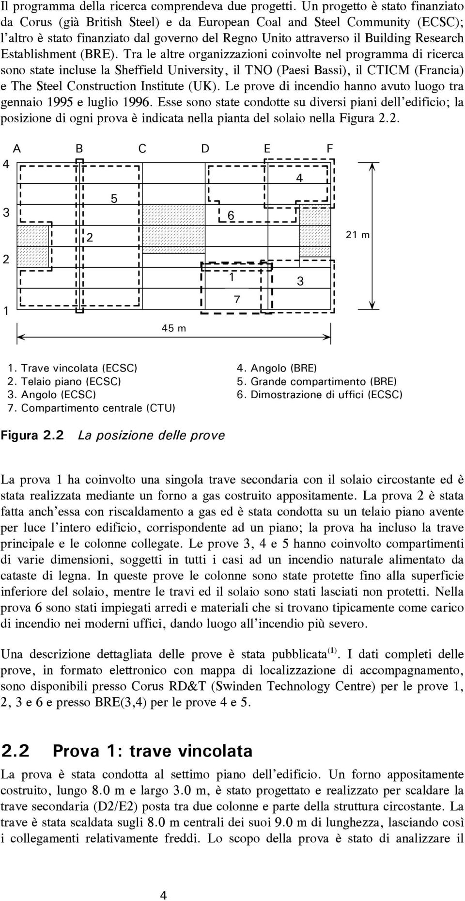 tra geai 995 e ugi 996 Esse s state cdtte su diversi piai de edifici9 a psiie di gi prva % idicata ea piata de sai ea Figura A B C D E F 4 4 5 3 6 3 7 45 Trave vi&cata (ECSC) Teai pia& (ECSC) 3 A&g