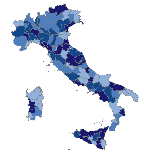 Le dinamiche delle esportazioni a livello provinciale Il cartogramma fornisce un quadro d insieme della dinamica territoriale delle esportazioni nazionali a livello provinciale.