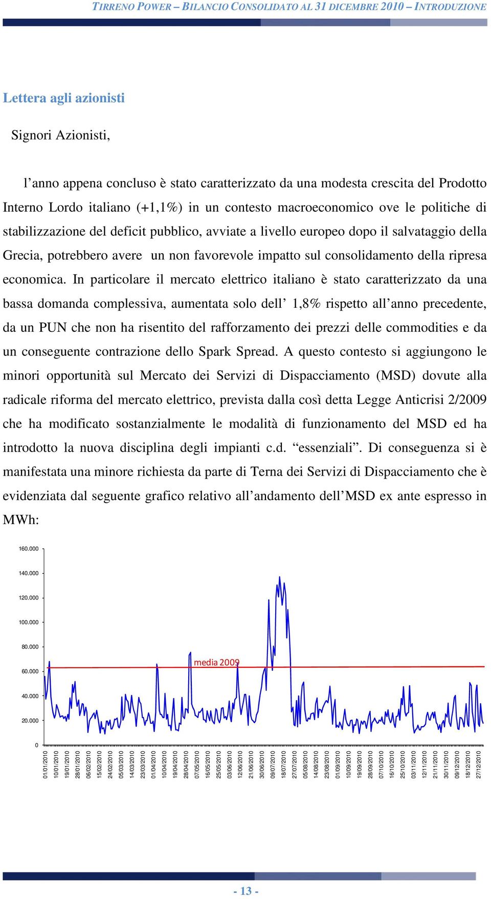 non favorevole impatto sul consolidamento della ripresa economica.