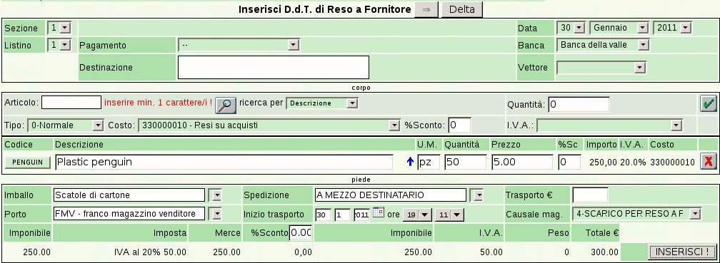 Esercitazione sulla gestione degli acquisti (acq1) 861 magazzino. 114.4 Ricezione della fattura differita Il giorno 25 gennaio ci perviene la fattura differita, emessa lo stesso giorno.