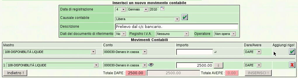 766 volume V Didattica in laboratorio Per confermare «il rigo», ovvero la riga compilata, occorre selezionare il bottone grafico che appare sulla destra, vicino alla scritta «aggiungi rigo».