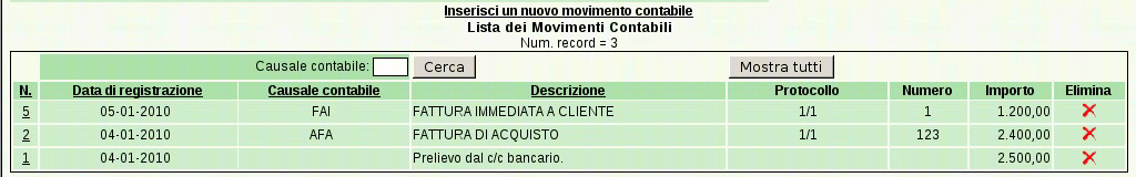 Esercitazione con la contabilità generale (coge1)