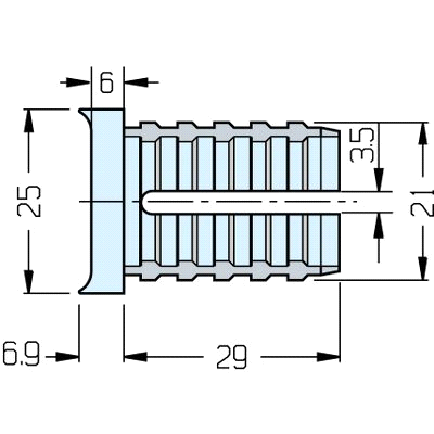 Giunti inox per profili Q.25 Giunti - catalogo INOX L15930 Giunto 2 vie per profilato A 21618, in acciaio inossidabile Peso: 0.