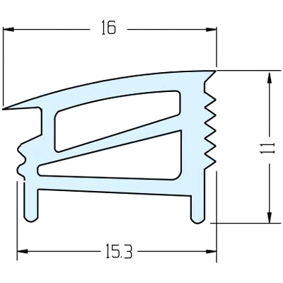 Guarnizione per profili con guarnizione Guarnizioni - catalogo INOX F50835 Guarnizione per profilato "MILPASS" tipo MP30 (per spessori da 5 a 6 mm)