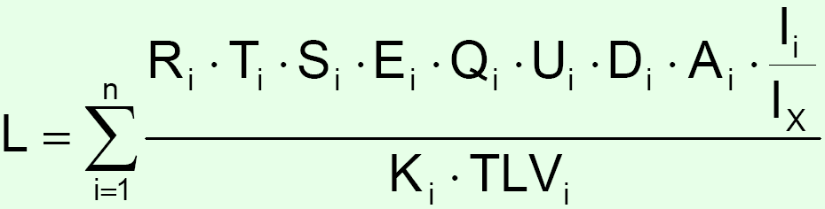 SCALA NUMERICA DEL RISCHIO I fattori individuati sono inseriti in una RELAZIONE MATEMATICA SEMPLICE (o modello GRAFICO) che fornisce un INDICE