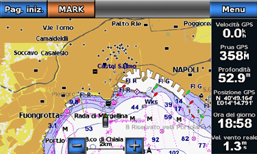 Selezionare il tempo. Visualizzazione di un elenco dei bersagli AIS Nota: la Mappa pesca e la visualizzazione Mariner s Eye 3D sono disponibili con una scheda dati BlueChart g2 Vision preprogrammata.