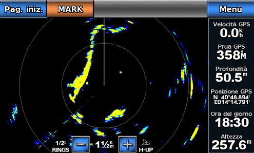 Modalità di visualizzazione del radar Le modalità operative standard disponibili nella schermata Radar sono quattro. È possibile utilizzare ciascuna modalità solo con un radar compatibile.