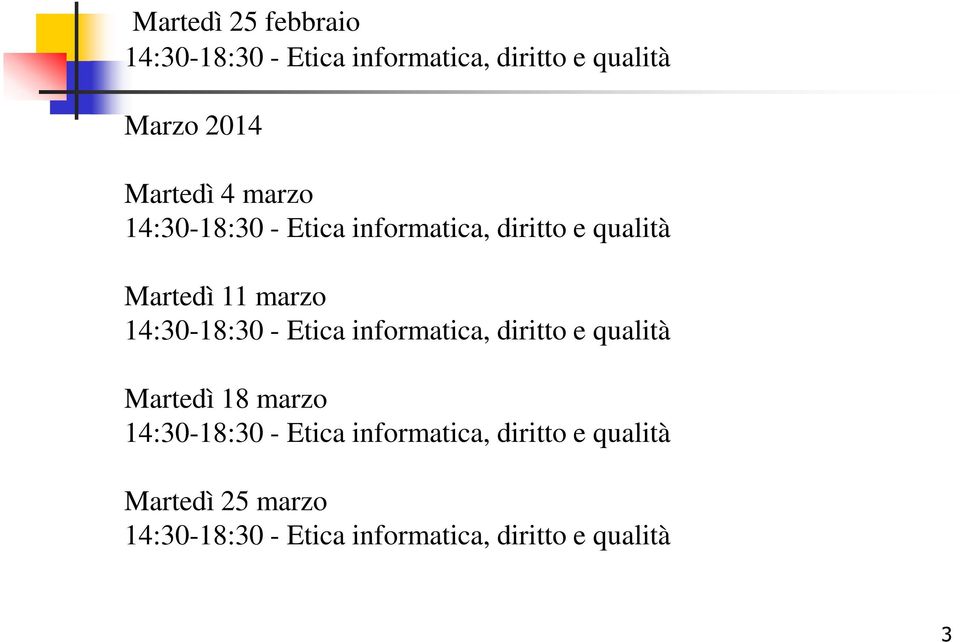 marzo Martedì 11 marzo