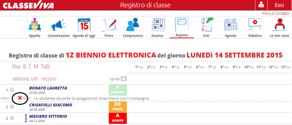 15 Confermare l operazione selezionando il pulsante Conferma.