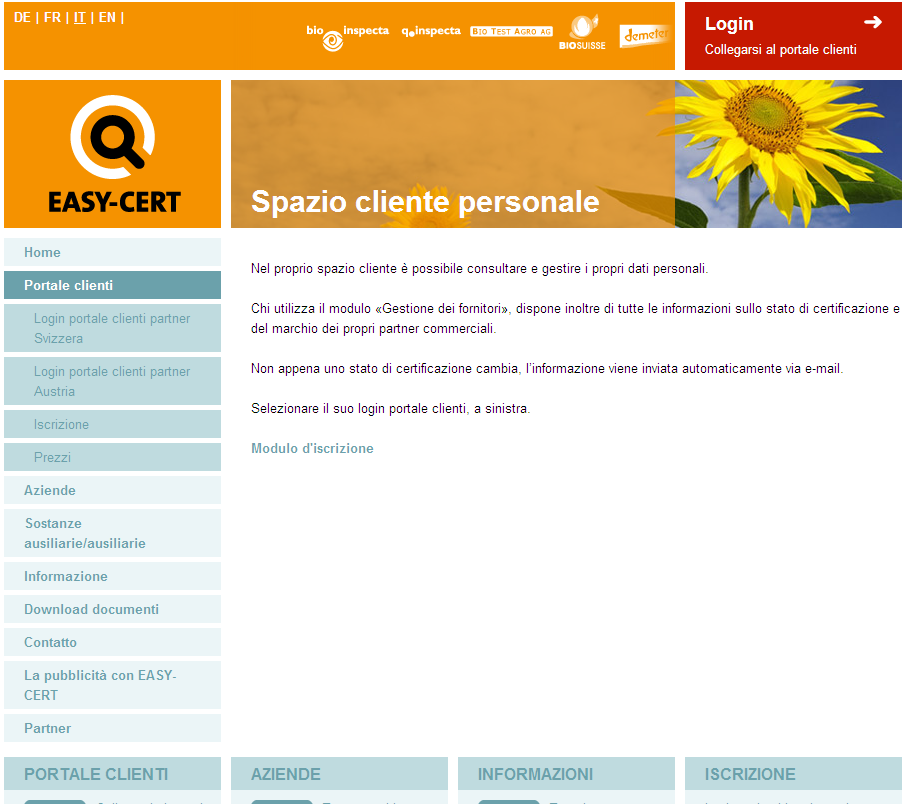 2. Accesso Accedere al portale web EASY-CERT cliccando su