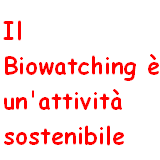 BIOWATCHING Praticare il Biowatching significa scoprire, osservare e capire le componenti viventi