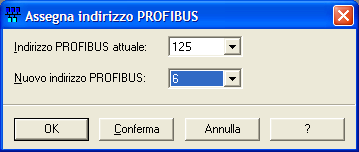 7.4.1 Impostazione indirizzo nodo via BUS (servizio SAP55) ATTENZIONE Il servizio SAP55 può essere eseguito solamente utilizzando un DP Master Class 2 (DPM2).