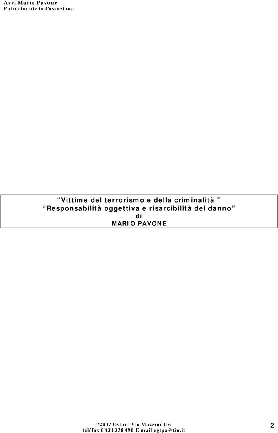 Responsabilità oggettiva e