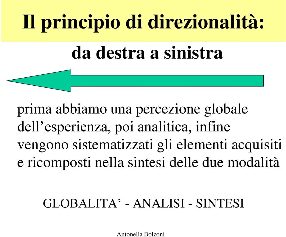 infine vengono sistematizzati gli elementi acquisiti e