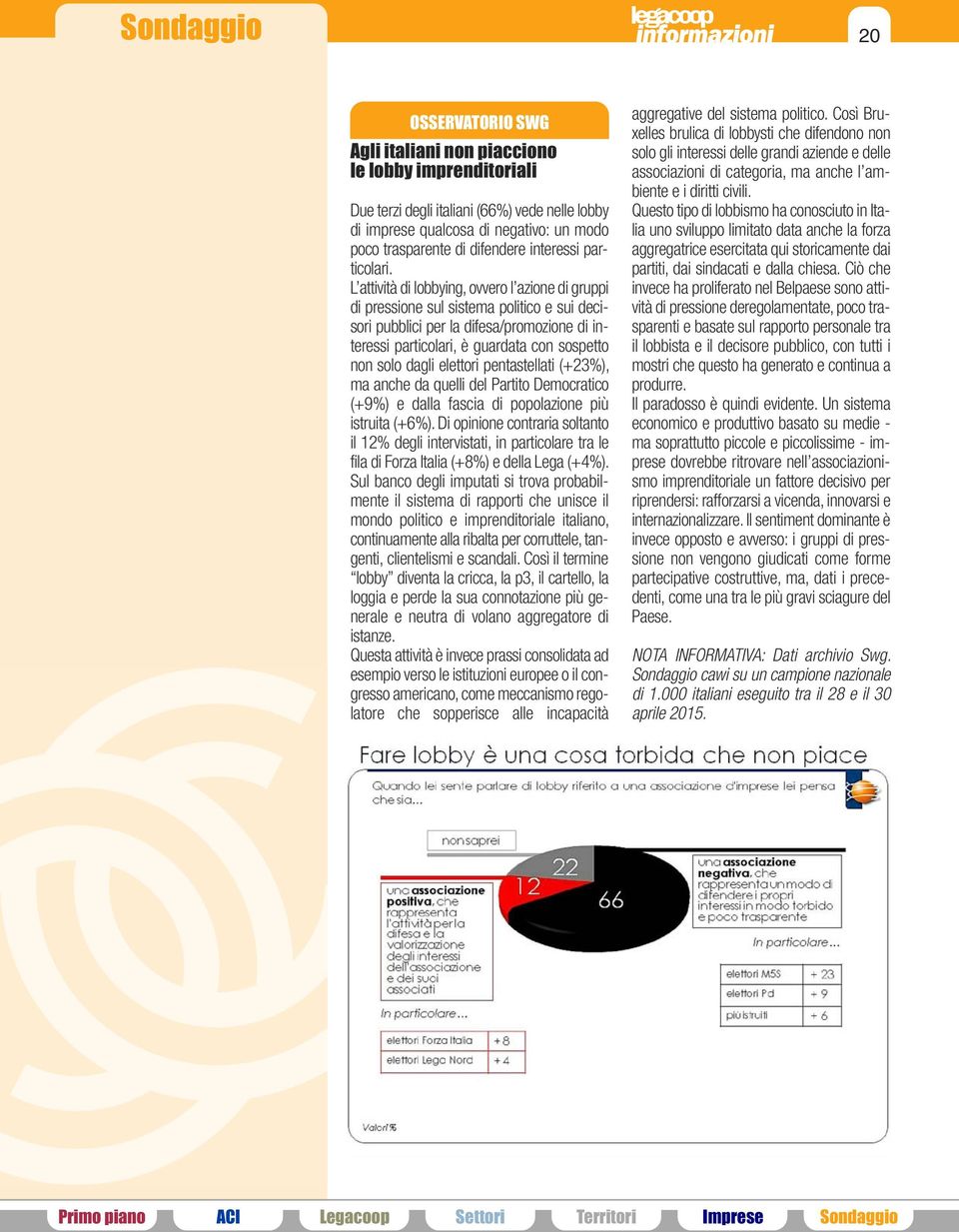 L attività di lobbying, ovvero l azione di gruppi di pressione sul sistema politico e sui decisori pubblici per la difesa/promozione di interessi particolari, è guardata con sospetto non solo dagli