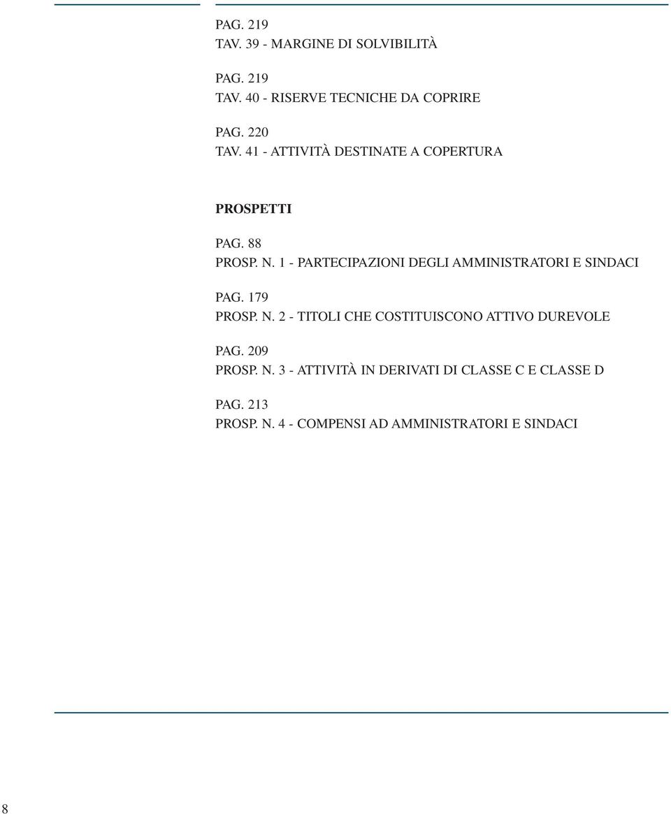 1 - PARTECIPAZIONI DEGLI AMMINISTRATORI E SINDACI PAG. 179 PROSP. N.