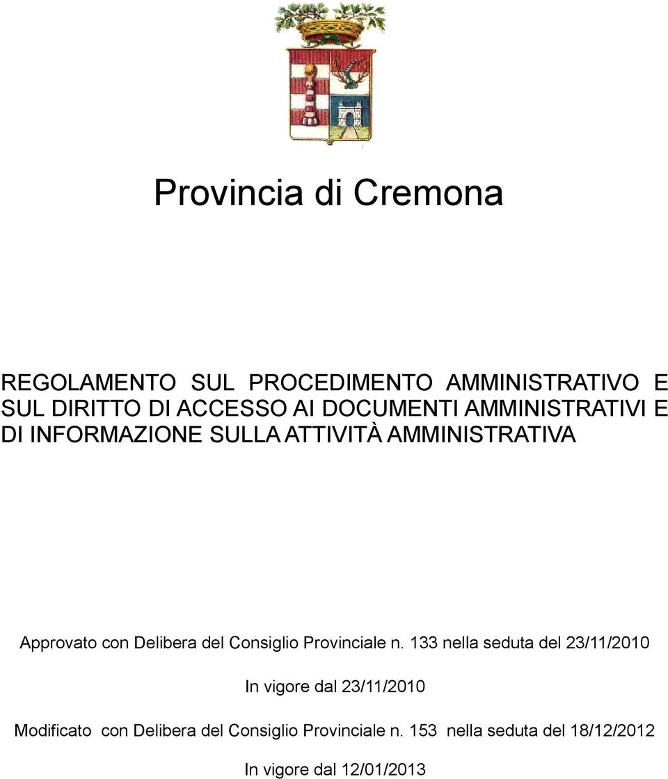 del Consiglio Provinciale n.