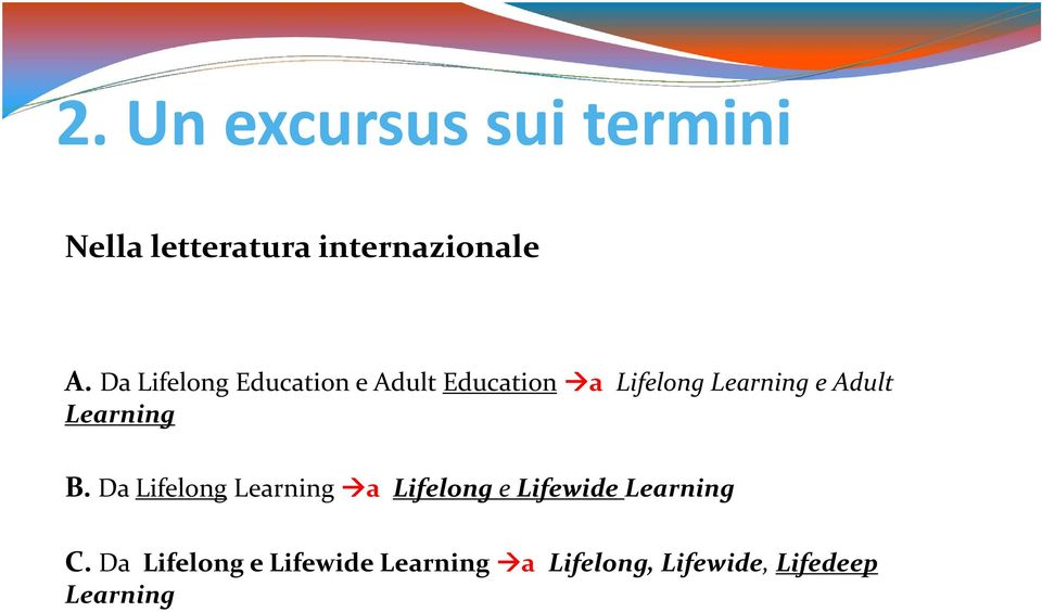 Learning B. Da Lifelong Learning a Lifelong e Lifewide Learning C.