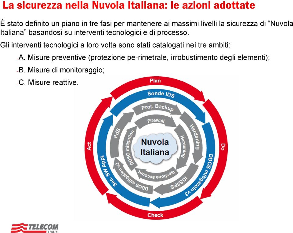 processo. Gli interventi tecnologici a loro volta sono stati catalogati nei tre ambiti: A.